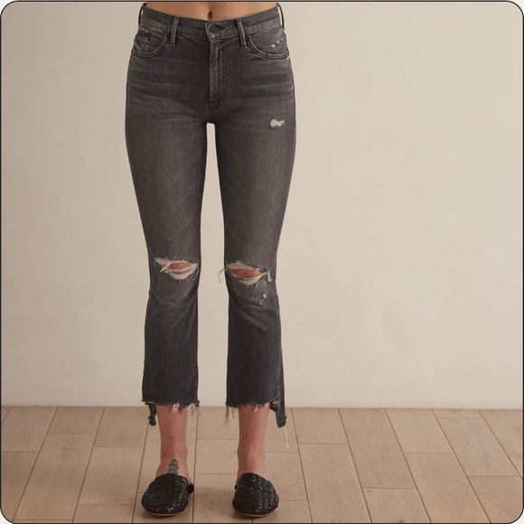 Mother Superior The Insider Crop Step Chew Jeans in Pedal To The Metal D… - Picture 3 of 11